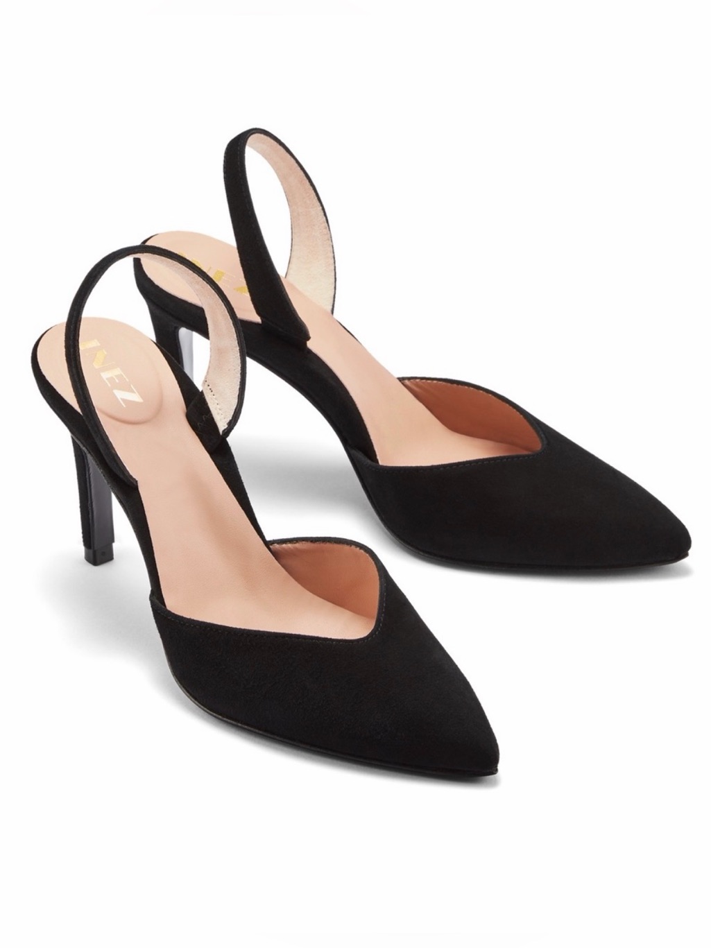 Inez Diana Stiletto Pump In Black Suede Size 6.5 M